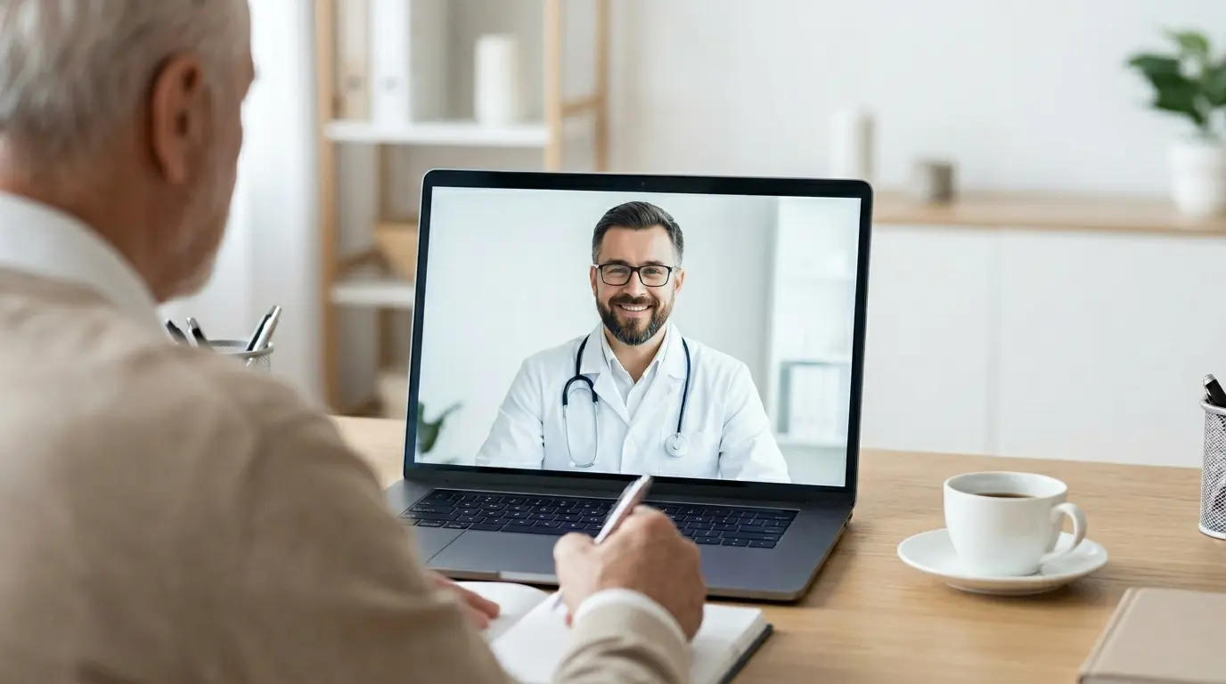 Image représentant une consultation médicale en ligne